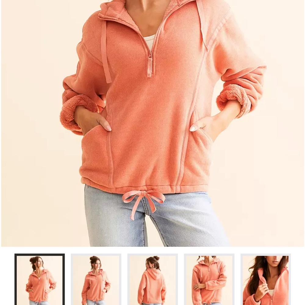 Women's Coral Fleece Half-Zip Hoodie